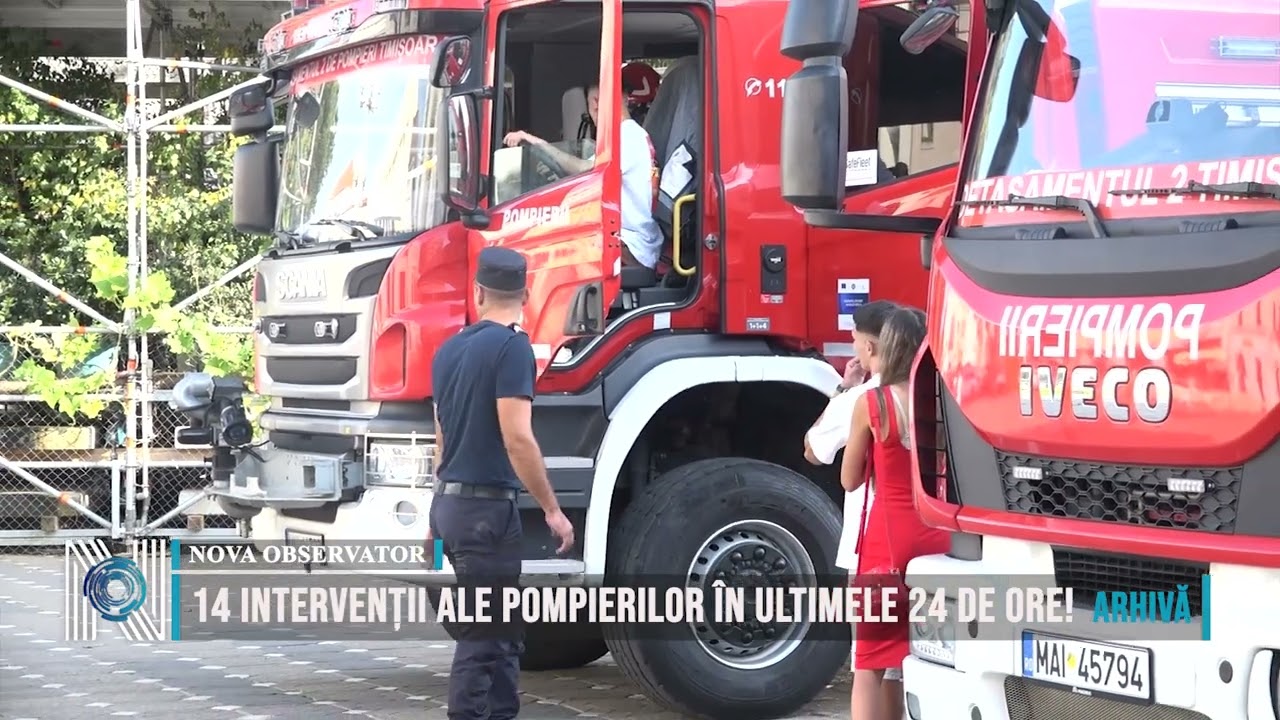 14 intervenții ale pompierilor în ultimele 24 de ore!