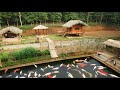 Timelapse 180 days build a farm in the forest p9 build a house garden build a pond stock fish