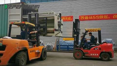 How to load parts (large) of non woven machine into container?