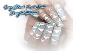Easy Cloud Nail Art | Acrylic Nail Tutorial | Courtney FX Nails