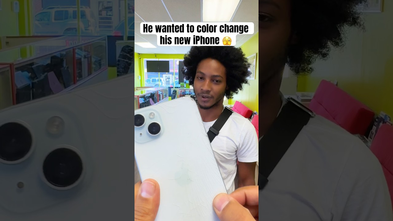 He came from JAMAICA 🇯🇲 to change his iPhone color 😍 