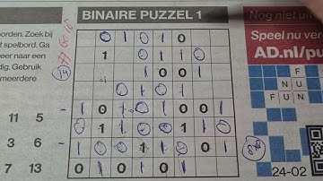 (#6018) Friday. Binary01 Sudoku puzzle. Bonus Extra edition. 02-24-2023 Extra part 3 of 4