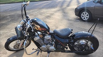 Brass handlebar grips and engine start and cutoff switch relocation on a Honda Shadow 600 VLX