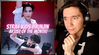 DANCER REACTS TO STRAY KIDS | HYUNJIN (Artist Of The Month) "Motley Crew" Performance Video