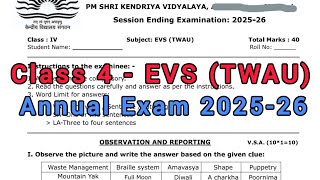 Class 4 EVS (TWAU) / Annual Exam Question Paper 2025-26 / Session Ending Question Paper 2025-26/Join
