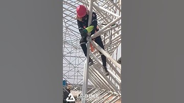 Installing Bolt Ball Space Frame #steelstructure #steelframe #spaceframe #contractor #construction