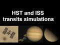 ISS and HST  transits simulation