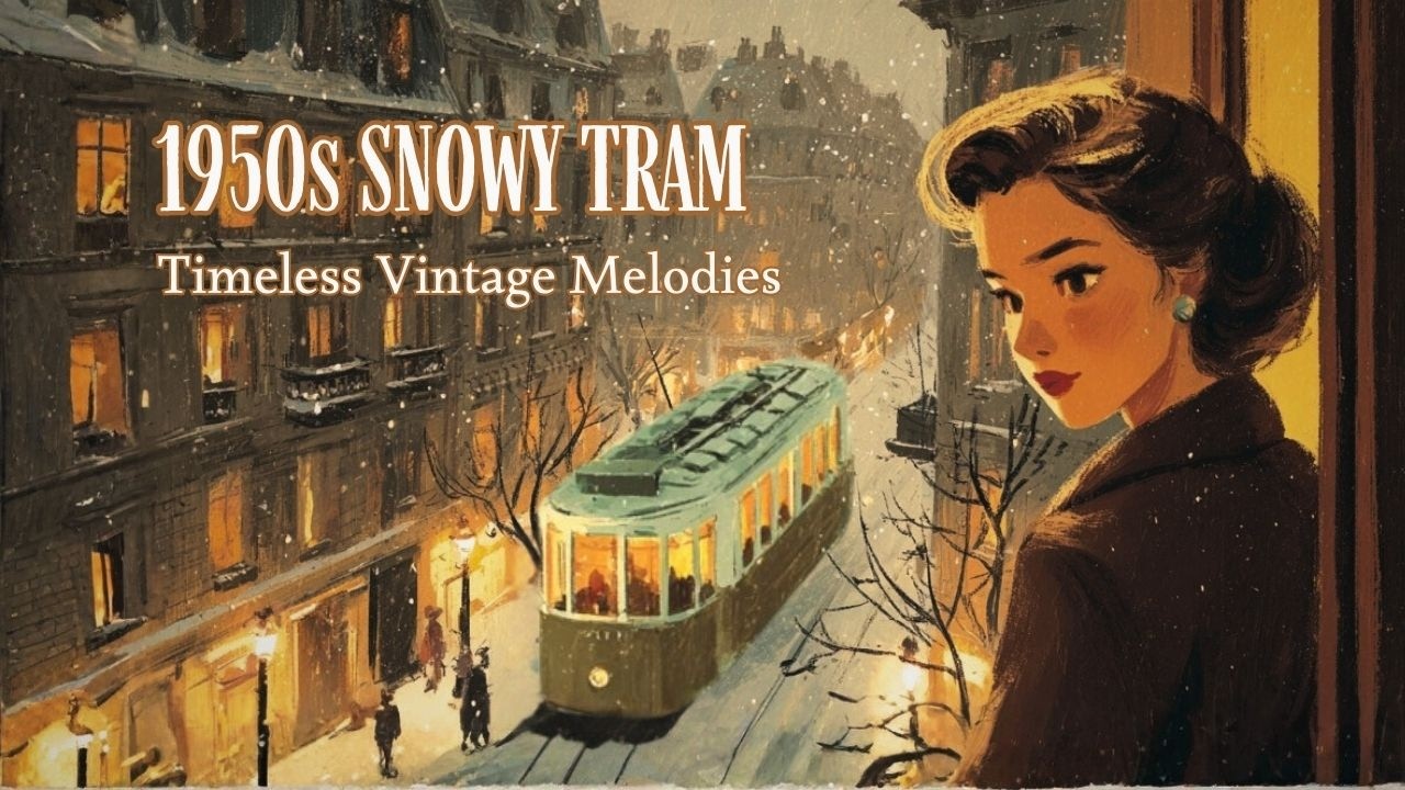 Trip to 1950s A Snowy Tram in Europe ❄ | Timeless Vintage Melodies