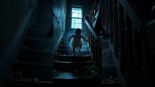 Horror Ghost Baby Crawls Down Stairs Upsidedown Animated