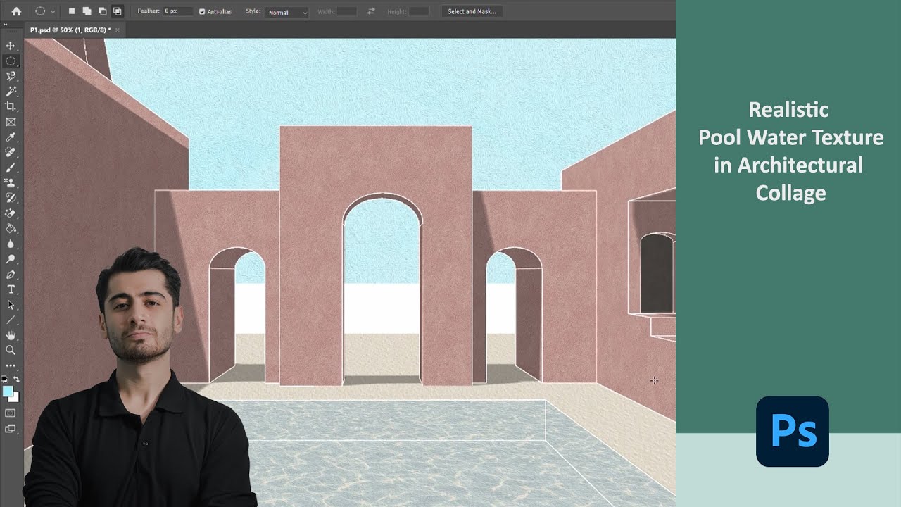 Add Shadows, Details & Realistic Pool Water Texture to Your Architectural Collage! 🔥✨