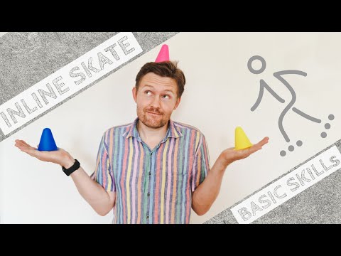 Inline Skate Basic Skills with Cones - Slalom, Turns & Curb Jumping