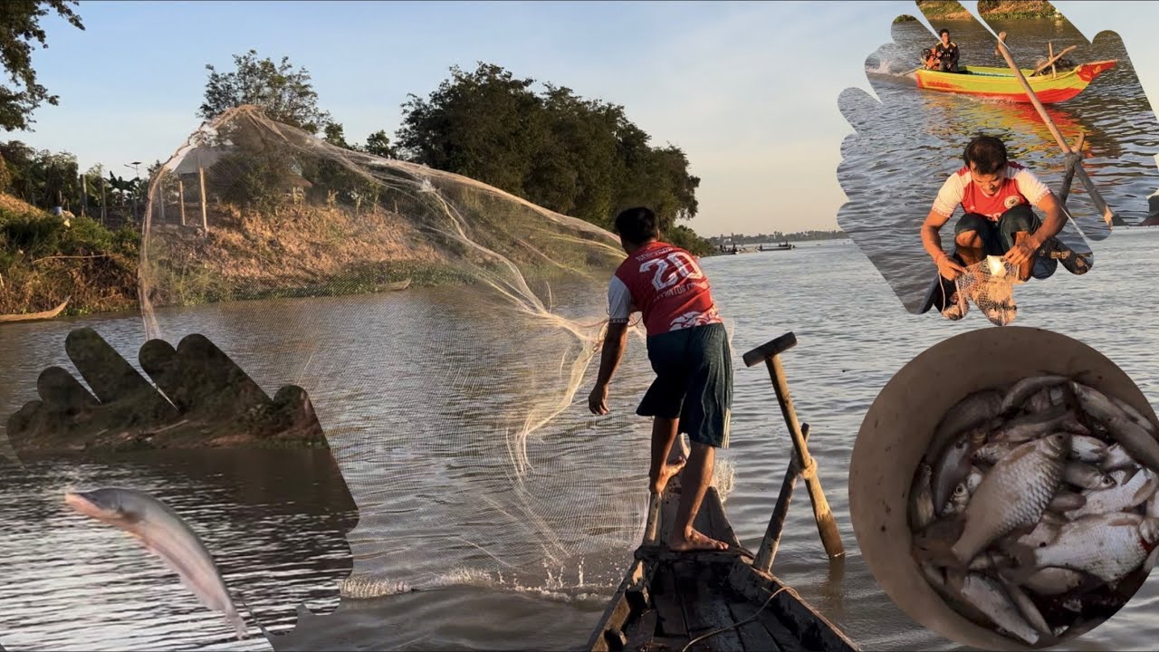 Fishing Video 01: Fishing on Rivers, Ancient Fishing Method With Trawl Nets, Catch a Lot Of Fish.