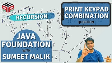 Print Keypad Combination - Question | Recursion | Data Structures and Algorithms in JAVA