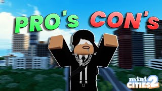 Pros & Cons to my MEGA City | mini Cities 2 | Roblox \ 2,000,000 Population