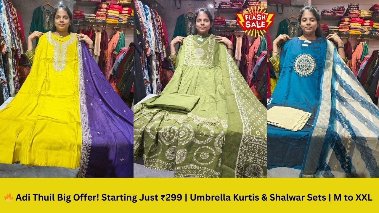 🔥 Adi Thuil ₹299 Offer | Limited Stock! Don’t Miss | Umbrella Kurtis & Shalwar Sets M-XXL