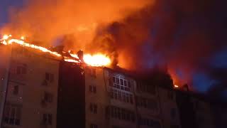 Страшный пожар в Анапе 13.02.2024 Спасали человека из огненного Ада.Шокирующее видео.