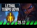 UDYR vs MASTER YI (JGL) | Good KDA: 22/1/12, 52K damage, Lethal Tempo | EUW Challenger | 26.12