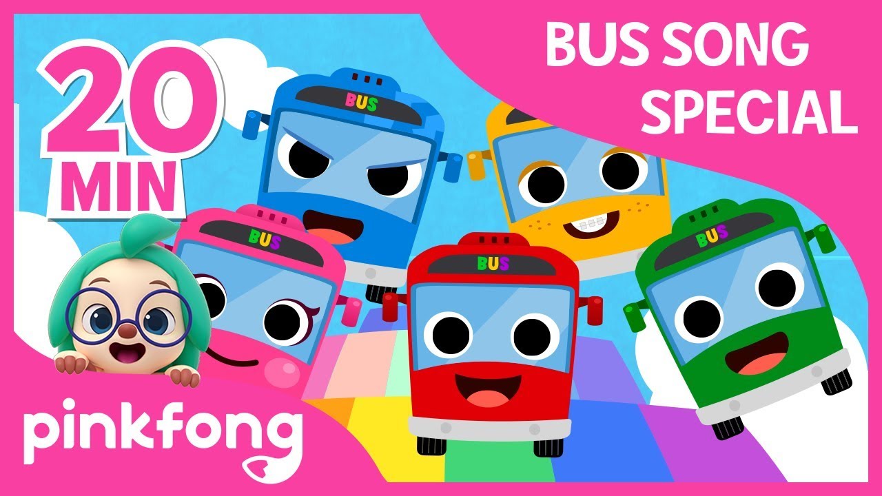 The Wheels on the Bus and more  Bus Songs  Compilation  Pinkfong Songs for Children