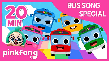 The Wheels on the Bus and more | Bus Songs | +Compilation | Pinkfong Songs for Children