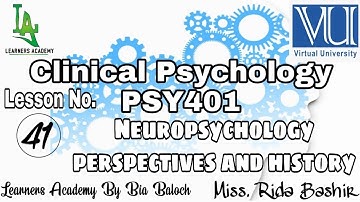 Clinical Psychology PSY401 VU Urdu | Lecture No. 41 | Learners Academy By Bia Baloch