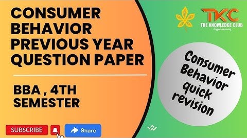 Consumer Behavior | Previous Year Question Paper | BBA | CCSU | 4th Sem | #ccsu #bba #4thsem