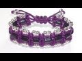 COMO HACER UNA PULSERA DOBLE DE MACRAME CON TRES FILAS DE CUENTAS. TUTORIAL DIY. TIPO SHAMBALLA