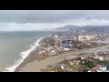 Beautiful landing of the plane in the city of Sochi. The soothing sounds of flight.