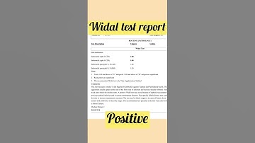 Widal Positive test report format #typhoidfever #widaltest #laboratory #hospital #salmonella #viral