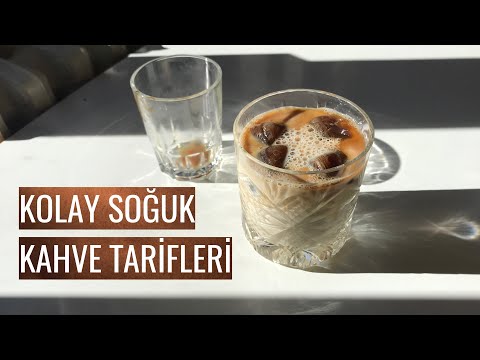 EVDE 4 KOLAY SOĞUK KAHVE TARİFİ (cold brew, iced caramel macchiato, vanilya frappe, kahve küpleri)