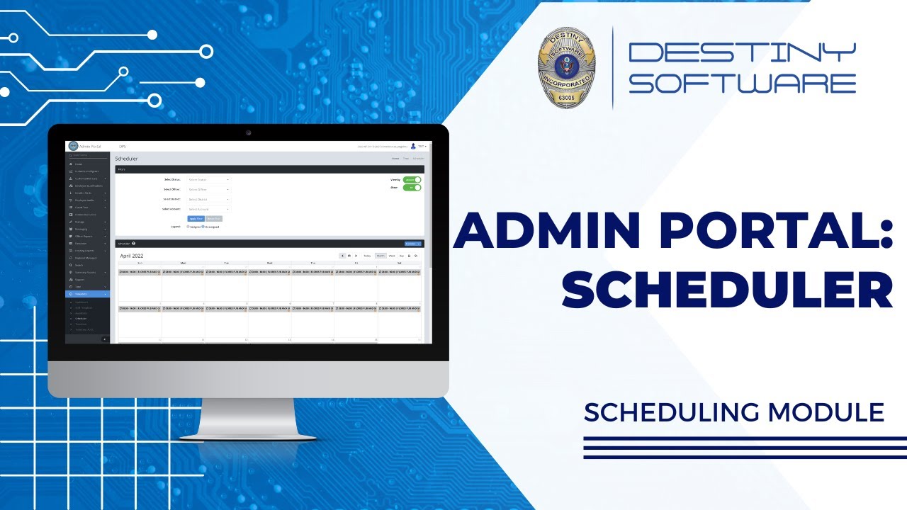 Admin Portal: Scheduler | Destiny Software Scheduling Module - YouTube