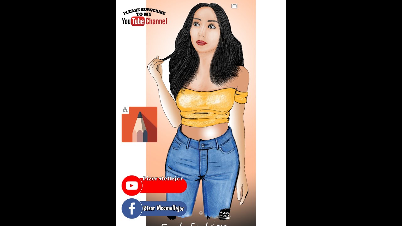 Fashion Illustration on Autodesk Sketchbook Mobile Version - YouTube