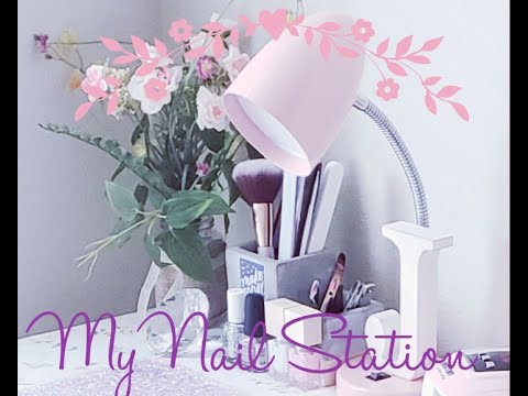 *DIY NAIL DESK STATION* Check Out My Nail Station! - YouTube