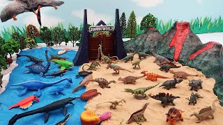 Dinosaur Mini Jurassic World! Mixing Jurassic Park, Collecta Dinosaur. Volcano Eruption