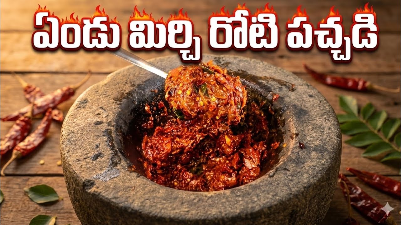 🌶️ ఎండు మిర్చి రోటి పచ్చడి | Andhra Style Yendu Mirchi Roti Pachadi Telugu | Saanvis Kitchen