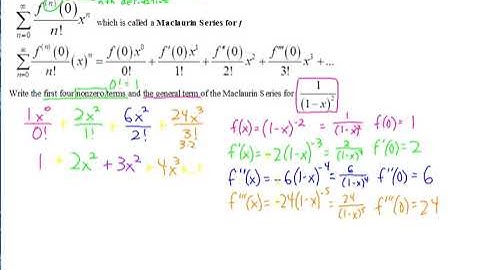 AP Calculus BC Notes Maclaurin Series