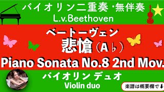 Piano Sonata No. 8 2nd Movement (Violin duet /unaccompanied) - L.v.Beethoven