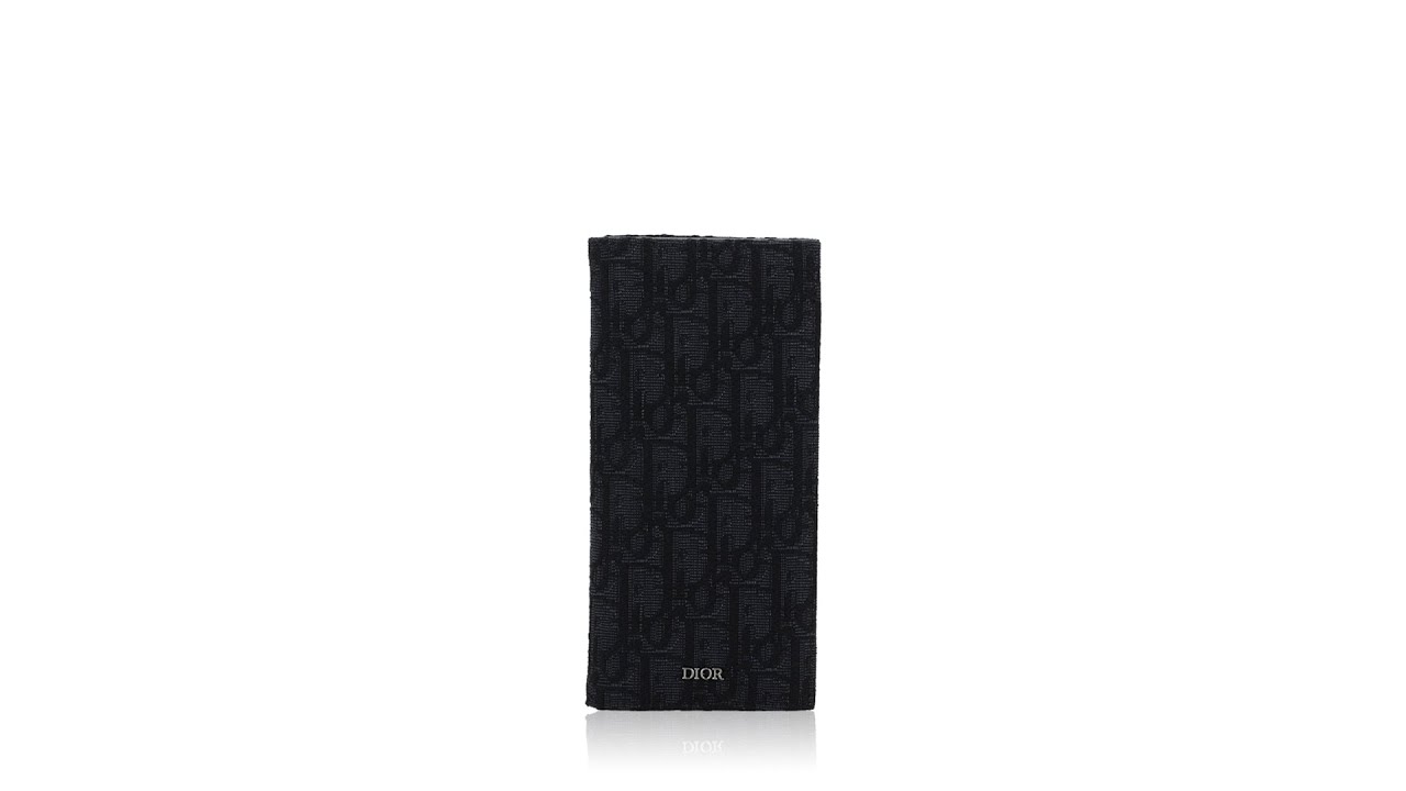 Christian Dior Oblique Vertical Long Wallet Black