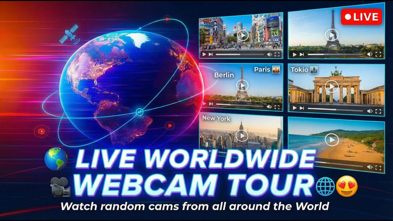 🌍🅻🅸🆅🅴🌍Live Worldwide Webcam Tour🎥Watch 500 random cams from all around the World🌐Berlin Paris Tokio😍
