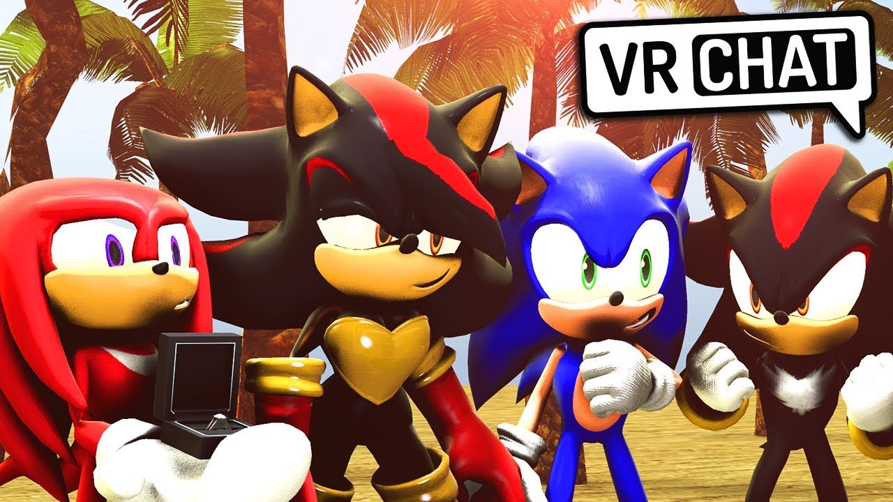 Sonic and Shadow meets Shadina and Sonica in vr chat.