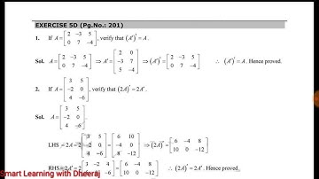 Exercise 5D,Chapter 5 Matrices Rs aggarwal Class 12 Math solution Smart Learning with Dheeraj