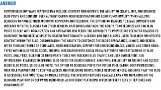 Common blog software features include _____. select all that apply.