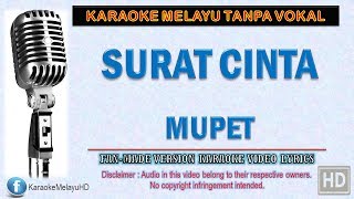 Mupet - Surat Cinta | Karaoke | Tanpa Vokal | Minus One | Lirik Video HD