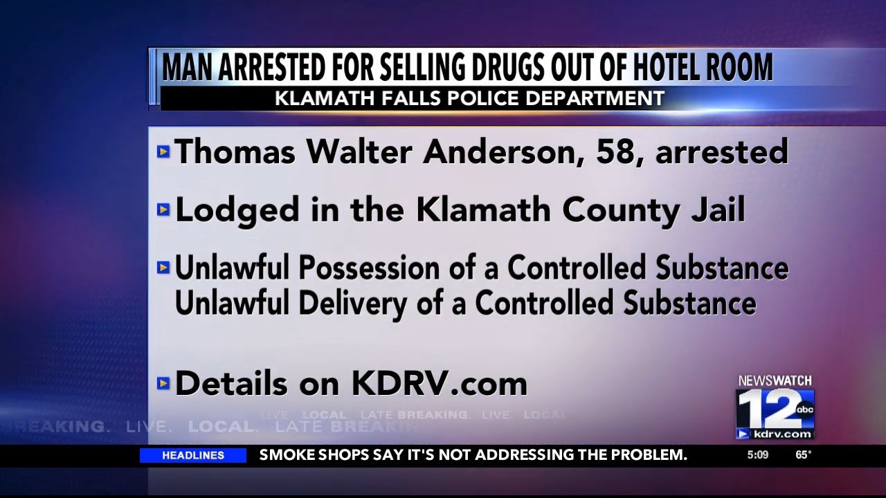 Klamath Falls man arrested for selling drugs out of hotel room - YouTube