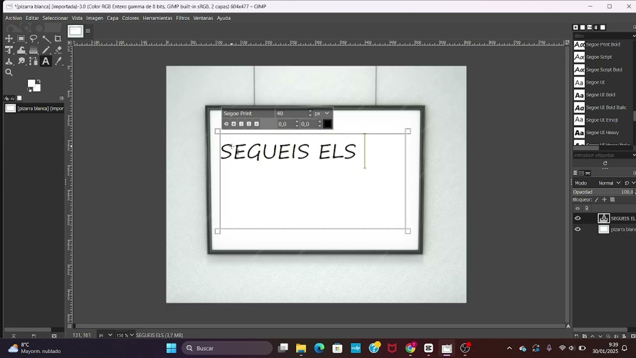 GIMP Curs BÀSIC- 6. Einas de text