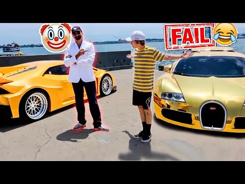 Rich Bugatti Owner Thinks He Can Beat 1000HP Lamborghini… LOL