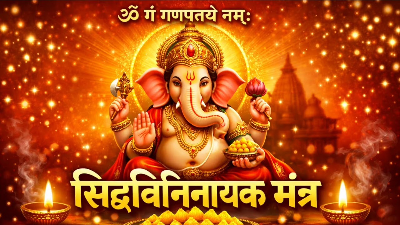 ॐ गं गणपतये नमः 🙏 | सिद्धिविनायक मंत्र 108 बार | Ganesh Mantra for Success, Wealth & Positive Energy