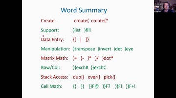 FORTH2020 12-12 #4 Bill Ragsdale  A  Forth Matrix Word-set
