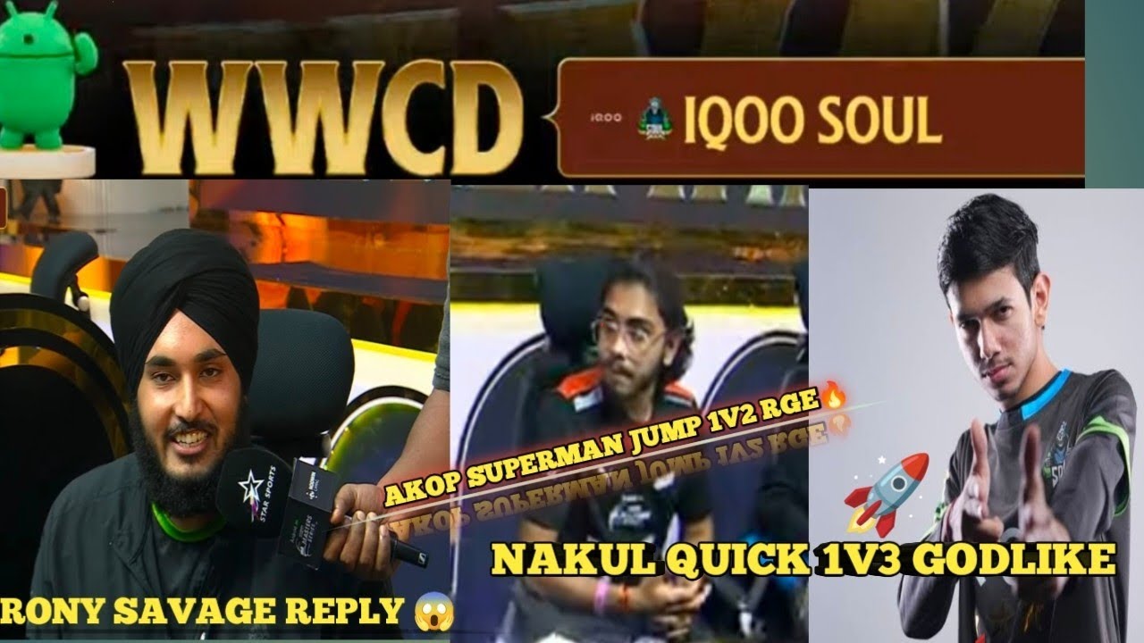 IQOO SOUL WWCD 🚀 AK OP ON FIRE 🔥 RONY SAVAGE REPLY 😱