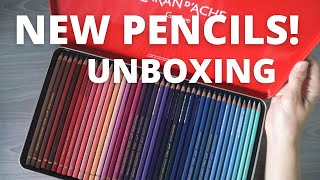 UNBOXING + DEMO  CARAN D'ACHE PABLOS 120 COLORED PENCIL SET FROM A SUBSCRIBER!