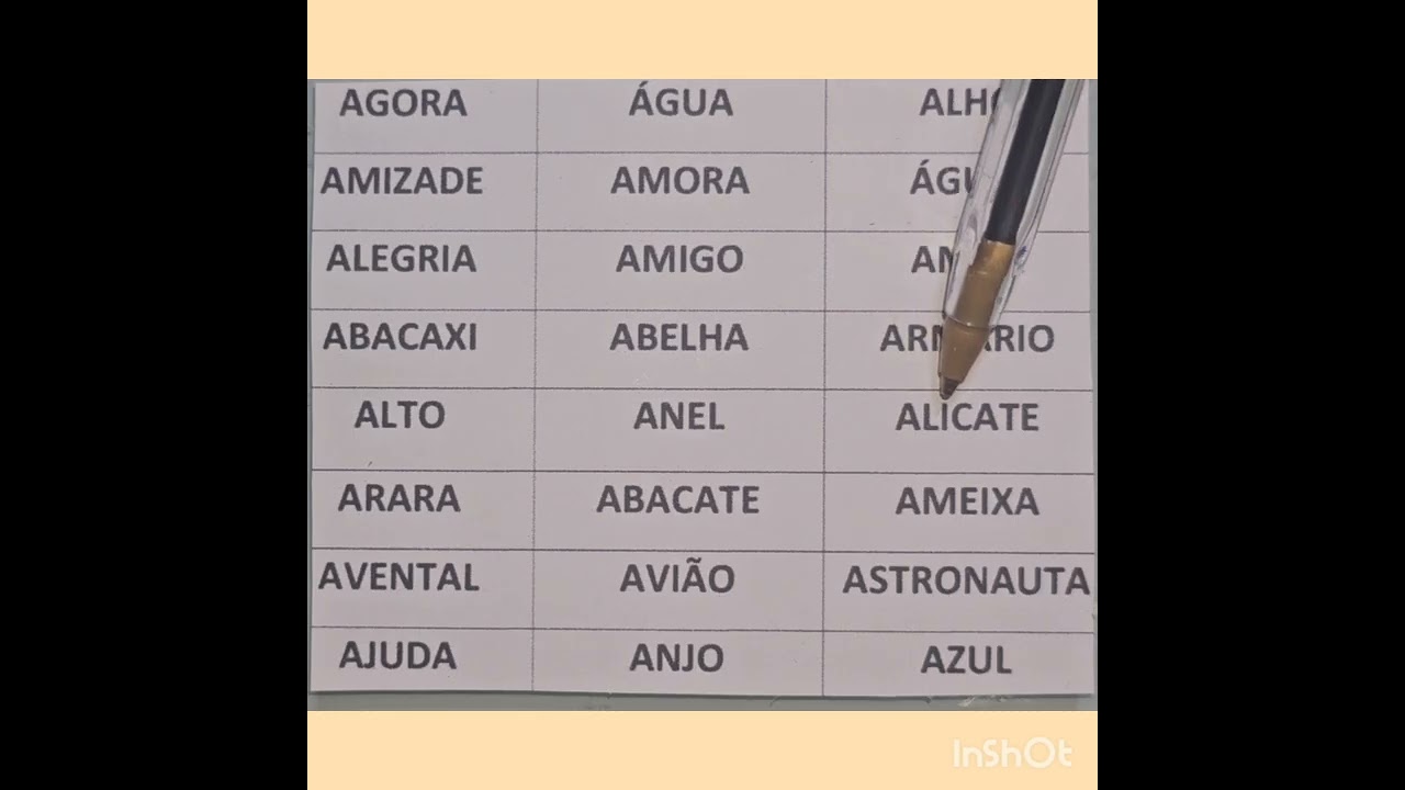 PALAVRAS  INICIADAS  COM  A  CONSOANTE  A ! PRÓ  IVANI  !